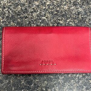 Fossil Red Leather Women's Wallet